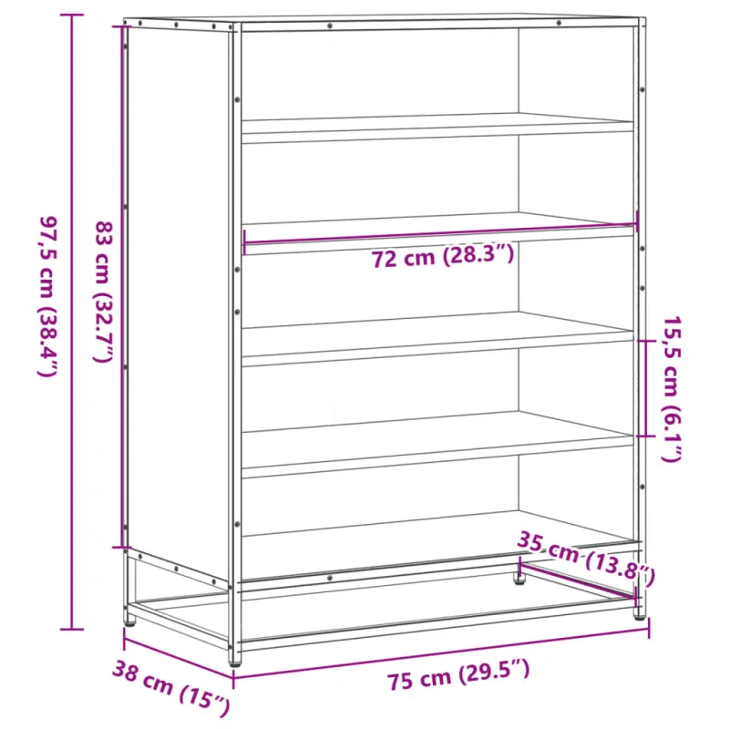 Spintelė batams, juoda, 75x38x97,5cm, mediena ir metalas
