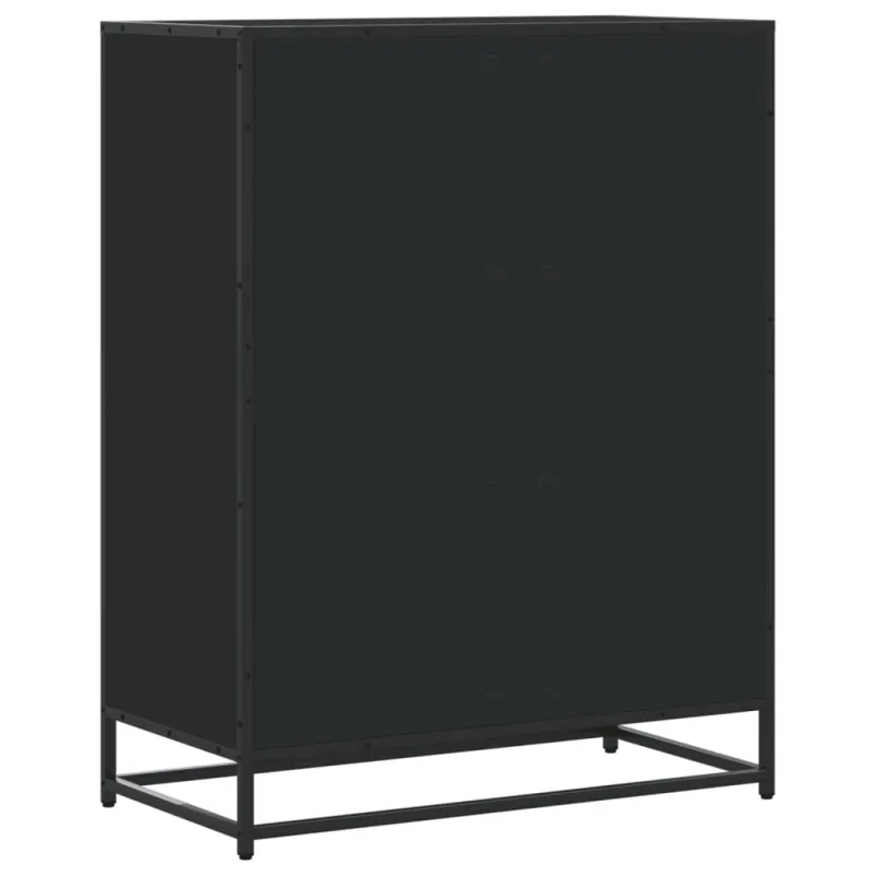 Spintelė batams, juoda, 75x38x97,5cm, mediena ir metalas