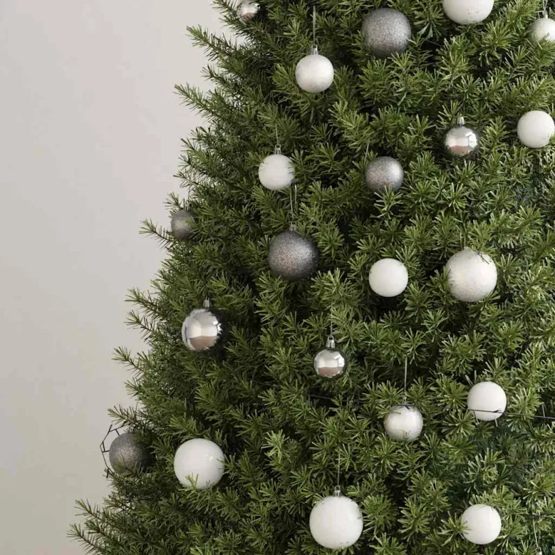 Eglutės žaisliukų rinkinys su viršūne ir 300 LED, 120 dalių