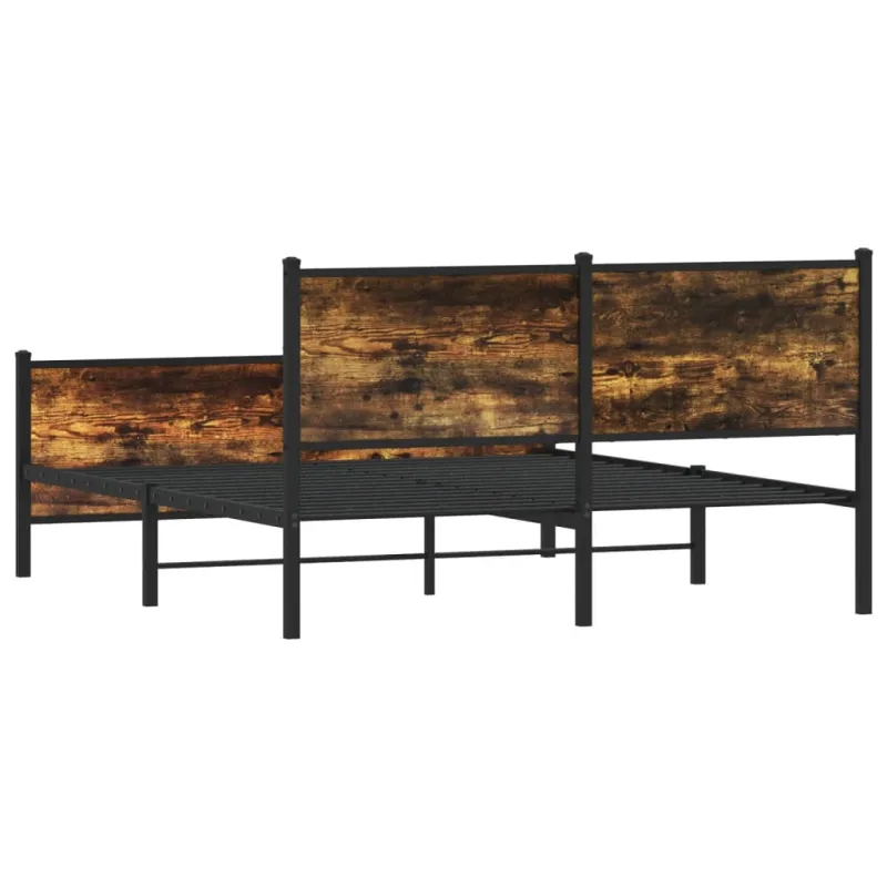 Lovos rėmas be čiužinio, dūminio ąžuolo, 140x190cm, metalas