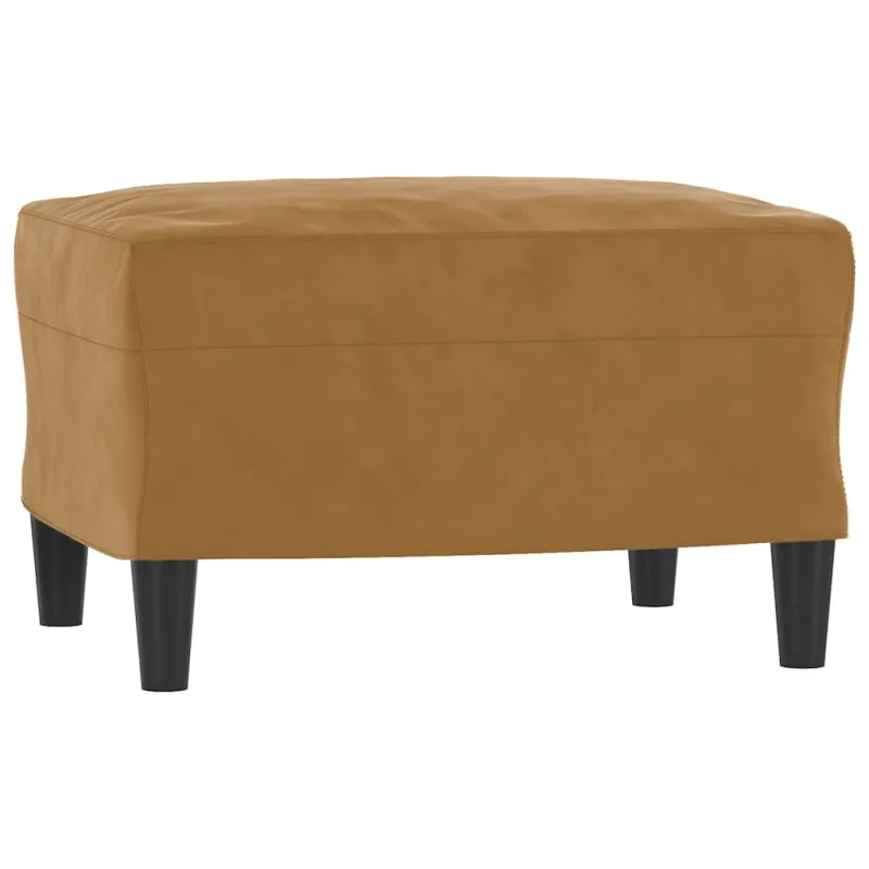 Sofos komplektas su pagalvėmis, 3 dalių, rudas, aksomas