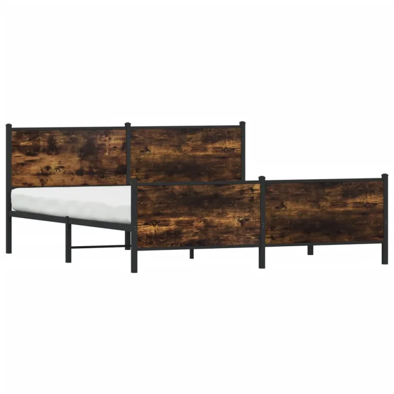 Lovos rėmas be čiužinio, dūminio ąžuolo, 183x213cm, metalas
