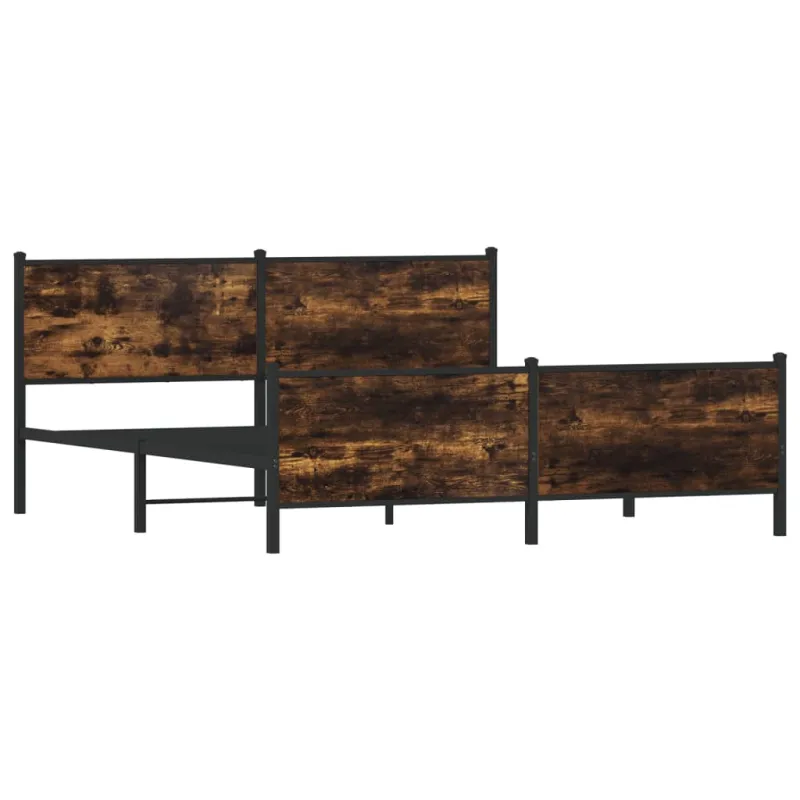 Lovos rėmas be čiužinio, dūminio ąžuolo, 183x213cm, metalas