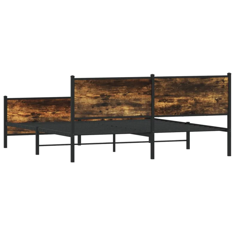 Lovos rėmas be čiužinio, dūminio ąžuolo, 183x213cm, metalas