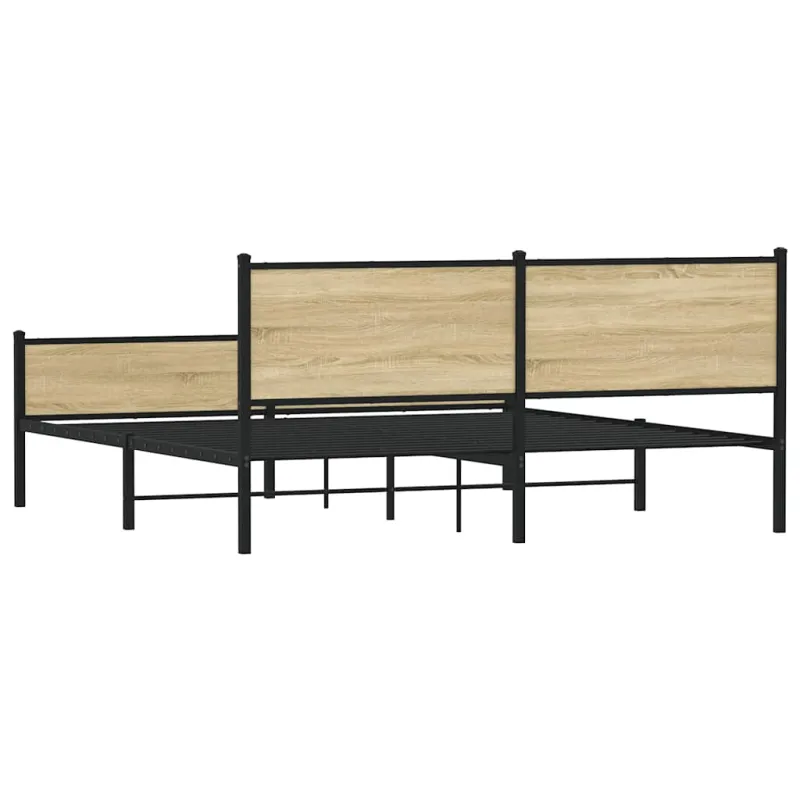Lovos rėmas be čiužinio, sonoma ąžuolo, 160x200cm, metalas