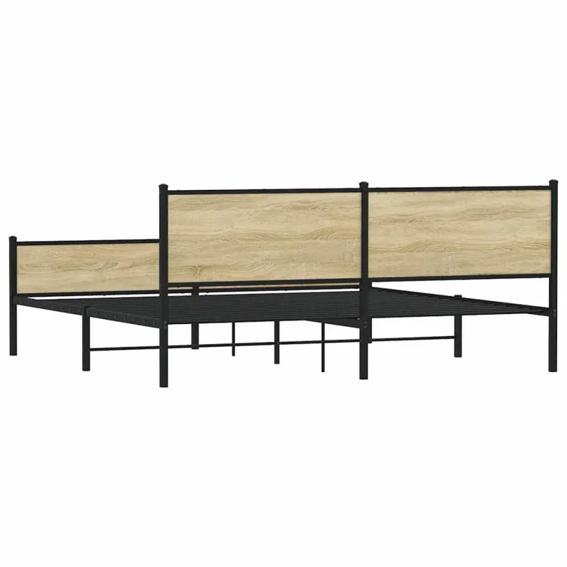 Lovos rėmas be čiužinio, sonoma ąžuolo, 193x203cm, metalas