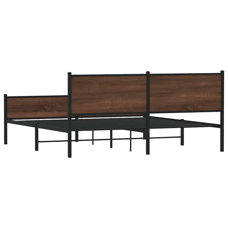 Lovos rėmas be čiužinio, rudas ąžuolo, 160x200cm, metalas