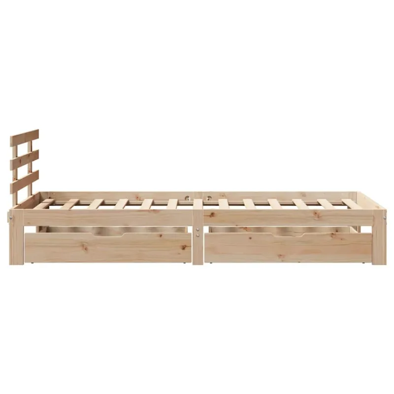 Lovos rėmas su stalčiais, 75x190cm, pušies medienos masyvas
