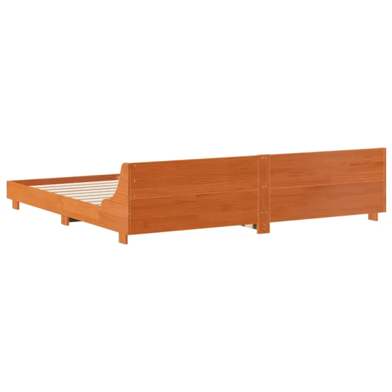 Lovos rėmas be čiužinio, vaško rudas, 200x200cm, pušies masyvas