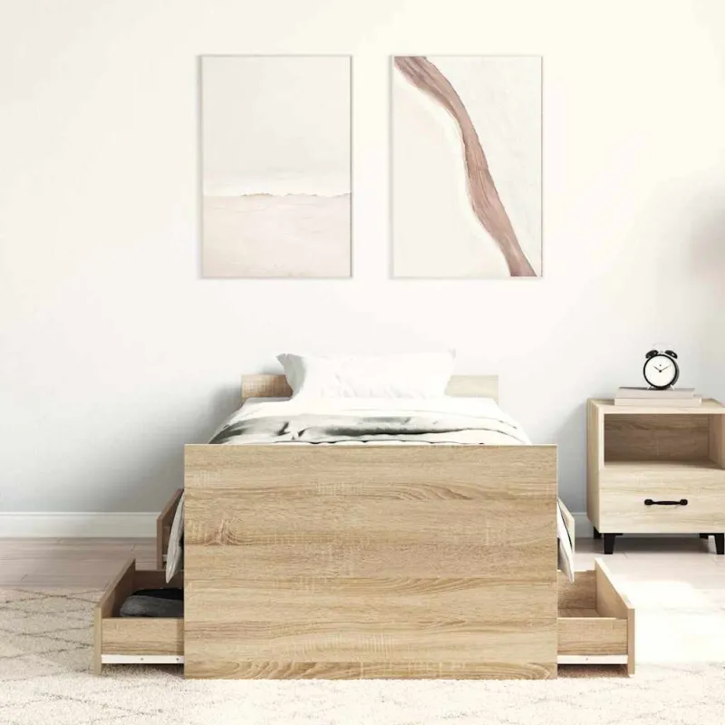 Lovos rėmas su galvūgaliu ir kojūgaliu, ąžuolo, 100x200cm