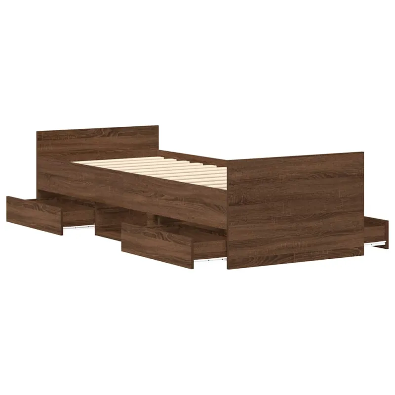 Lovos rėmas su galvūgaliu ir kojūgaliu, rudas, 100x200cm