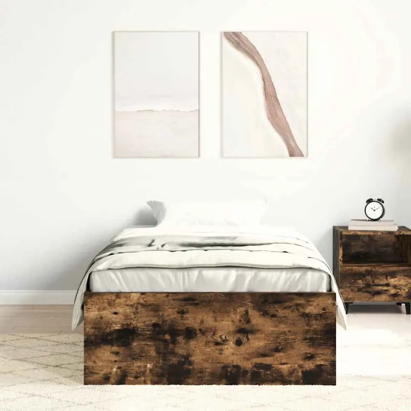 Lovos rėmas, dūminio ąžuolo spalvos, 75x190cm, mažas vienvietis