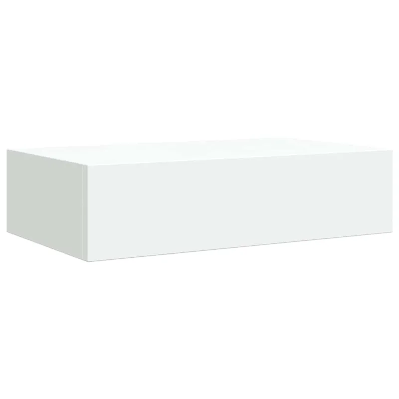Sieninė lentyna su stalčiumi, balta, 40x23,5x10cm, MDF