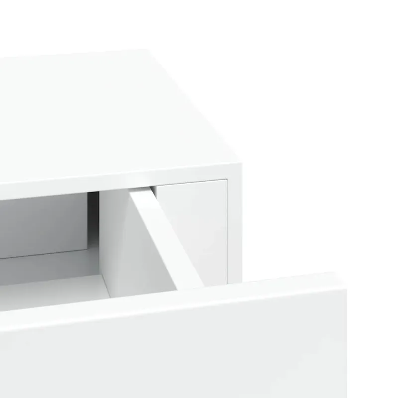 Sieninė lentyna su stalčiumi, balta, 40x23,5x10cm, MDF