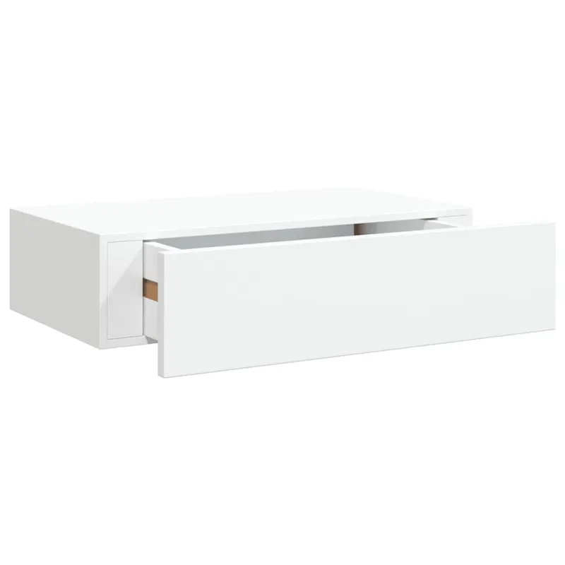 Lentynos su stalčiais, 2vnt., baltos, 40x23,5x10cm, MDF