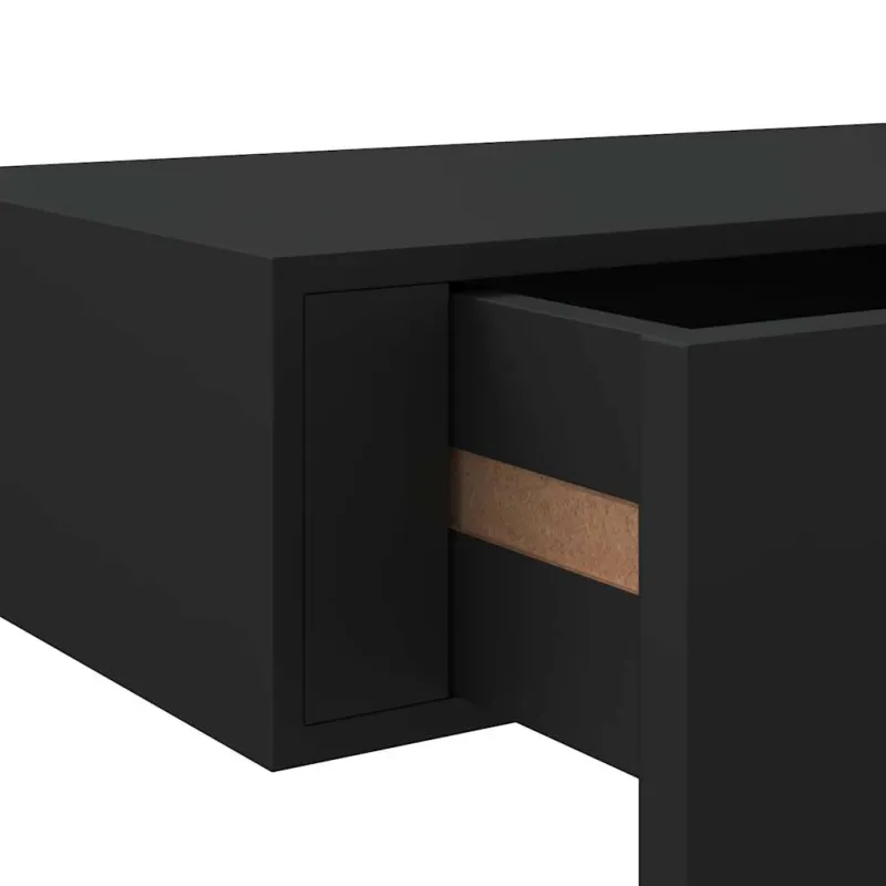 Lentynos su stalčiais, 2vnt., juodos, 40x23,5x10cm, MDF