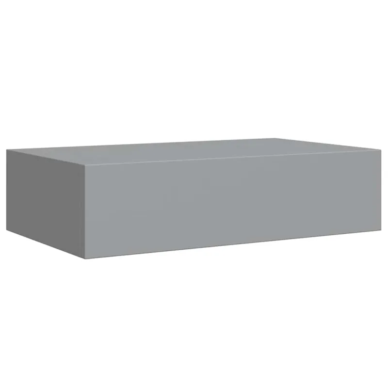 Sieninė lentyna su stalčiumi, pilka, 40x23,5x10cm, MDF