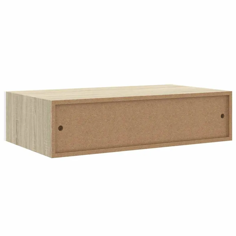 Prie sienos tvirtinama stalčių lentyna, ąžuolo ir baltos spalvos, 40x23,5x10cm, MDF