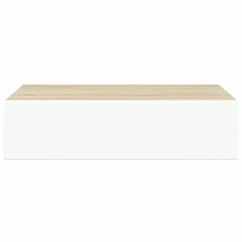 Lentynos su stalčiais, 2vnt., ąžuolo/baltos, 40x23,5x10cm, MDF