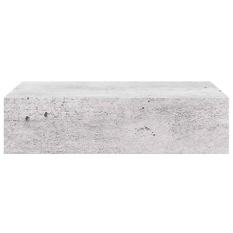 Sieninė lentyna su stalčiumi, betono pilka, 40x23,5x10cm, MDF