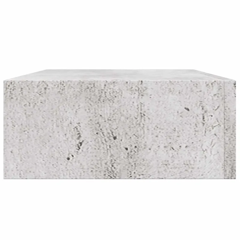 Sieninė lentyna su stalčiumi, betono pilka, 40x23,5x10cm, MDF