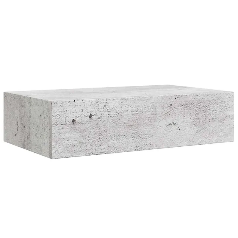 Lentynos su stalčiais, 2vnt., betono pilkos, 40x23,5x10cm, MDF