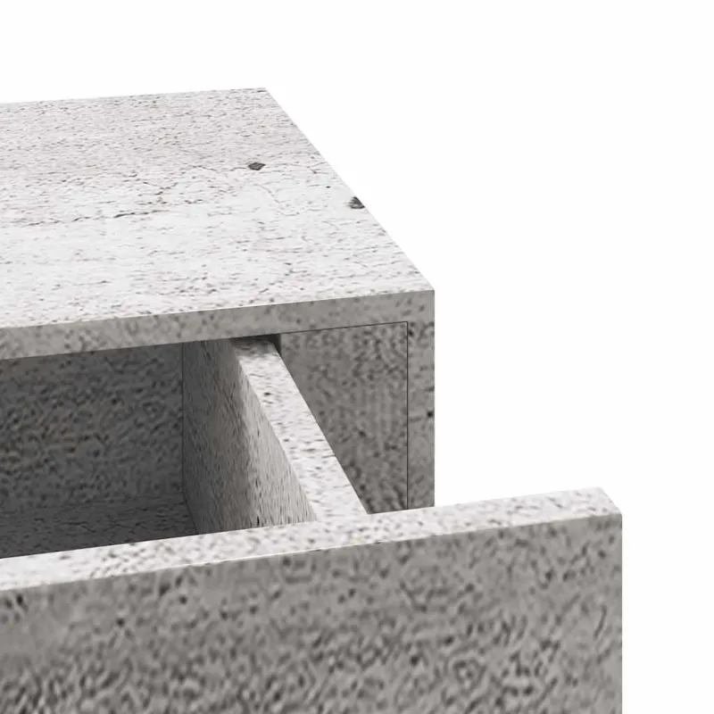 Lentynos su stalčiais, 2vnt., betono pilkos, 40x23,5x10cm, MDF