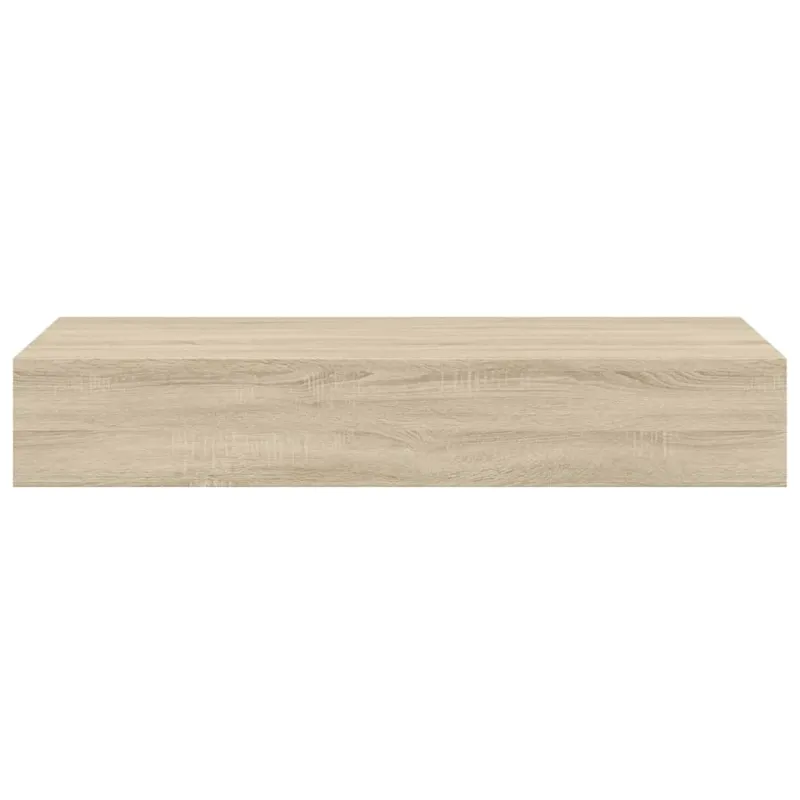 Sieninė lentyna su stalčiumi, ąžuolo, 60x23,5x10cm, MDF