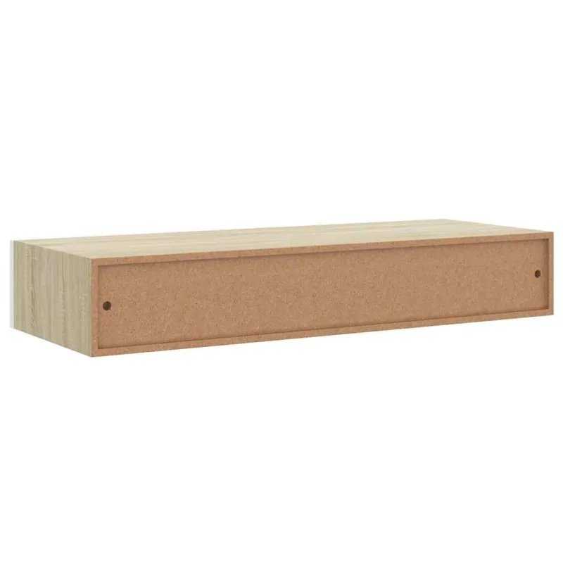 Prie sienos tvirtinama stalčių lentyna, ąžuolo ir baltos spalvos, 60x23,5x10cm, MDF