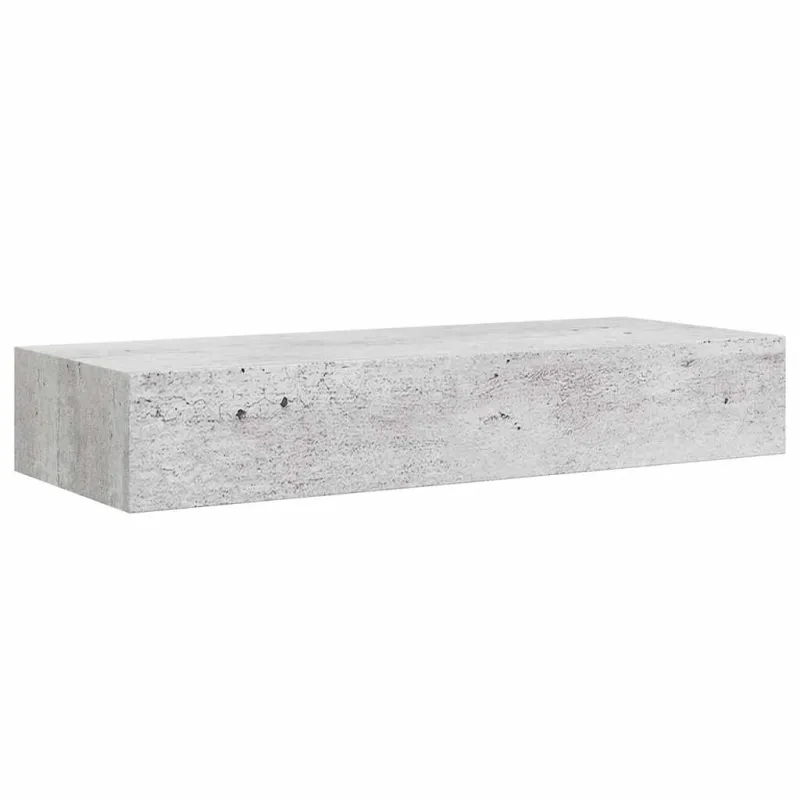 Lentynos su stalčiais, 2vnt., betono pilkos, 60x23,5x10cm, MDF