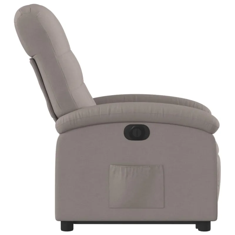 Elektrinis atsistojantis atlošiamas krėslas, taupe, audinys