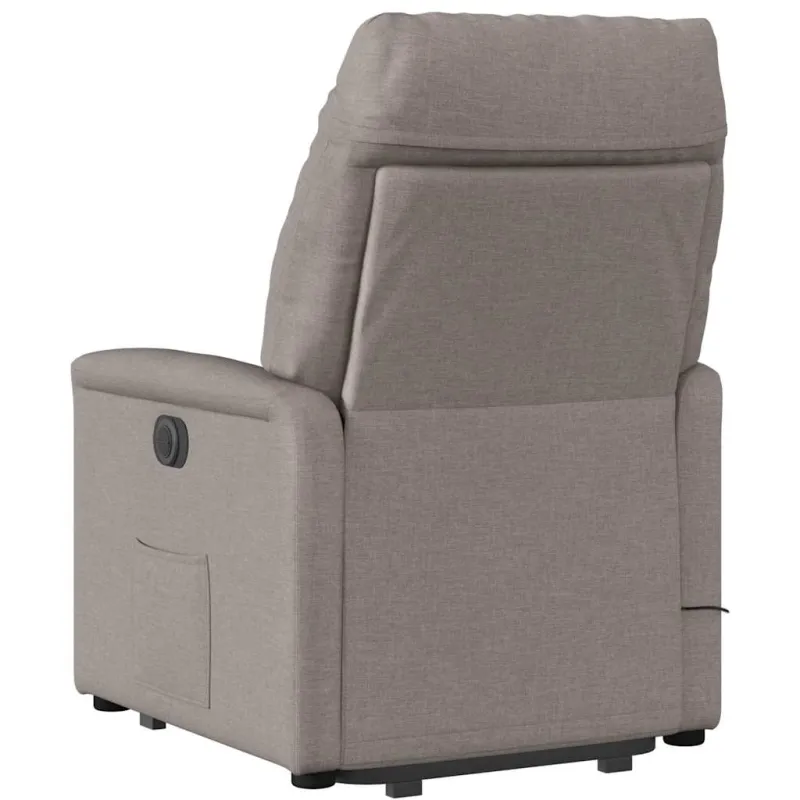 Atsistojantis elektrinis masažinis krėslas, taupe, audinys