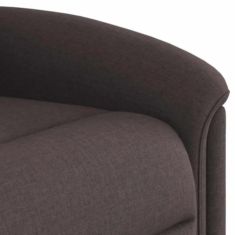 Atsistojantis masažinis krėslas, tamsiai rudas, audinys