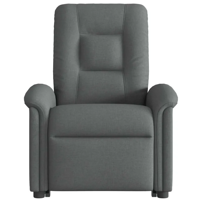 Atsistojantis masažinis krėslas, tamsiai pilkas, audinys