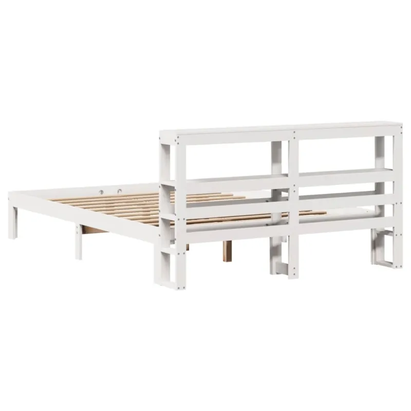 Lovos rėmas su galvūgaliu be čiužinio, baltas, 160x200cm