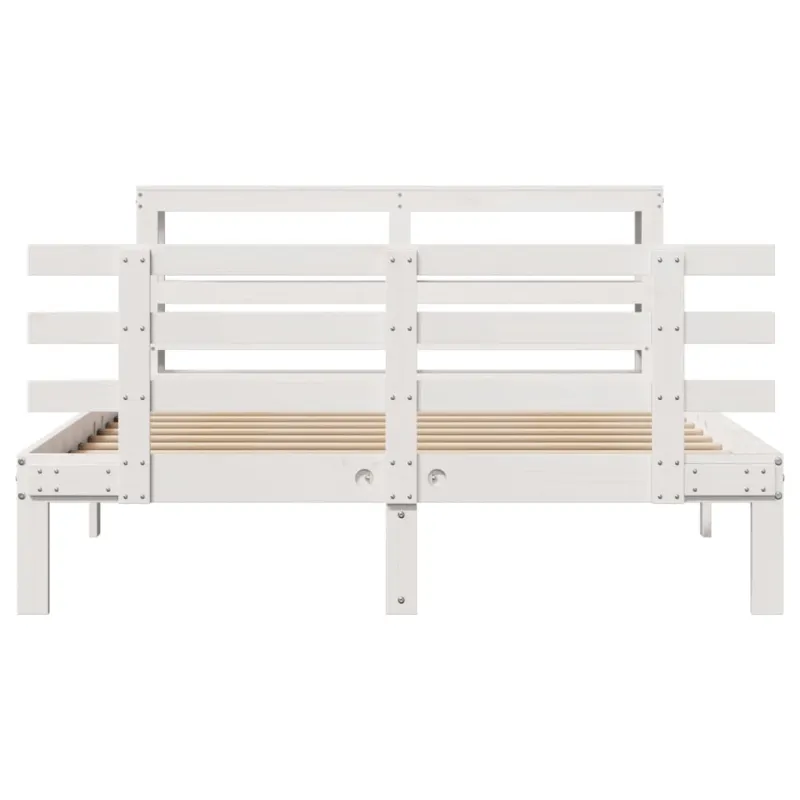 Lovos rėmas su galvūgaliu, baltas, 150x200cm, pušies masyvas