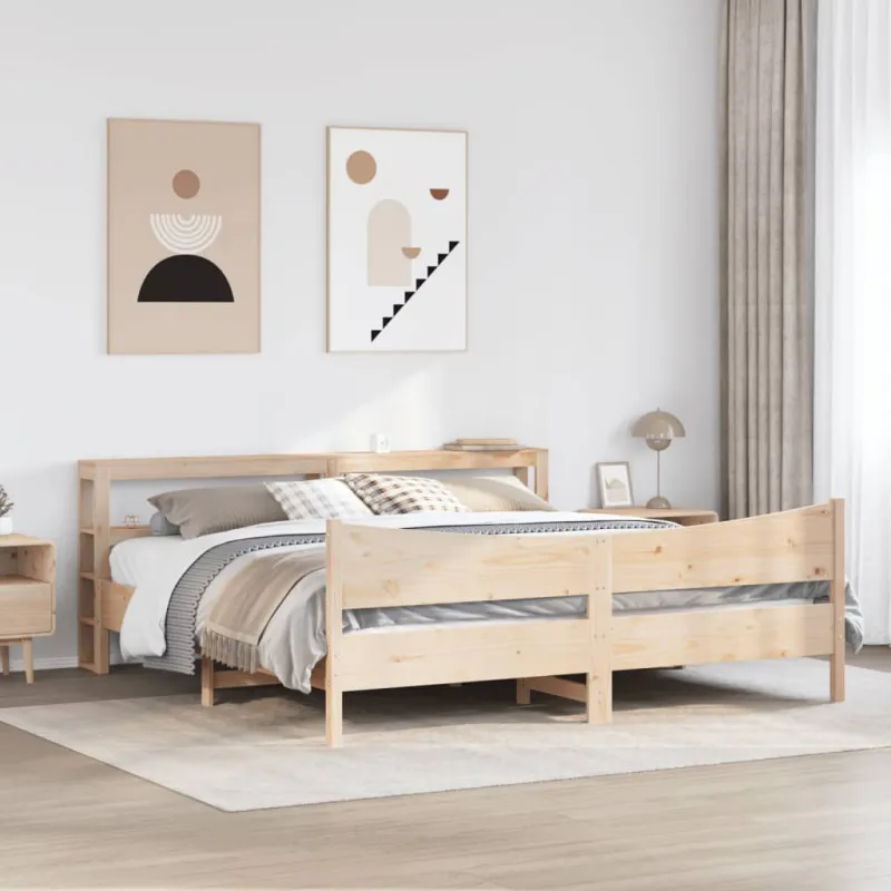 Lovos rėmas su galvūgaliu, 200x200cm, pušies medienos masyvas