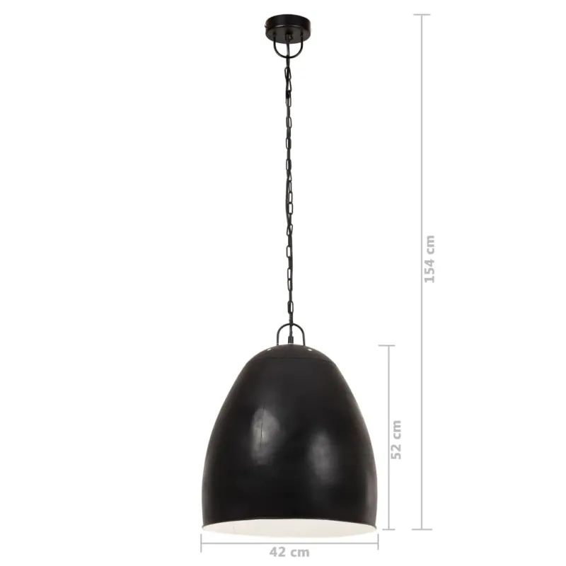 Pakabinamas šviestuvas, juodas, 42cm, 25W, apskritas, E27