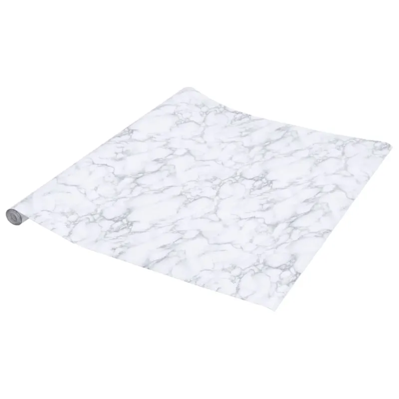 Baldų lipdukai, marmuro balti, 90x500cm, PVC, lipnūs, matiniai