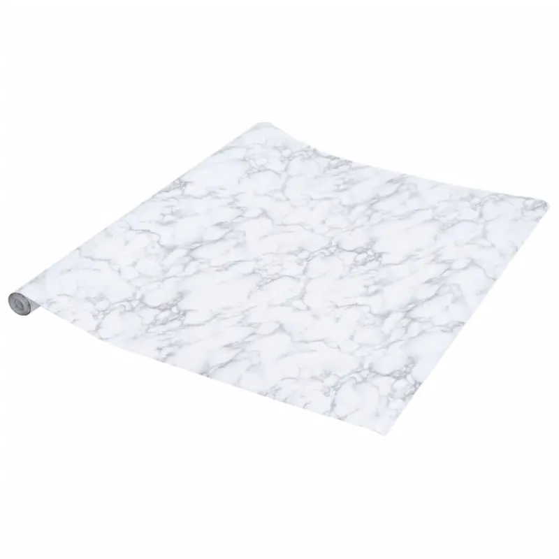 Baldų lipdukai, marmuro balti, 90x500cm, PVC, lipnūs, matiniai