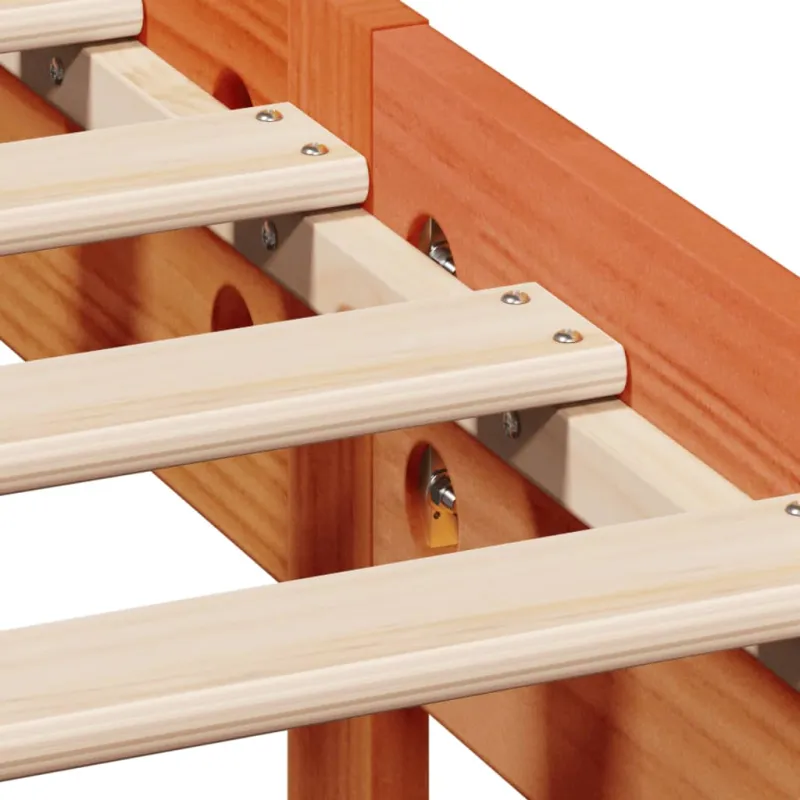 Lovos rėmas be čiužinio, vaško rudas, 135x190cm, pušies masyvas