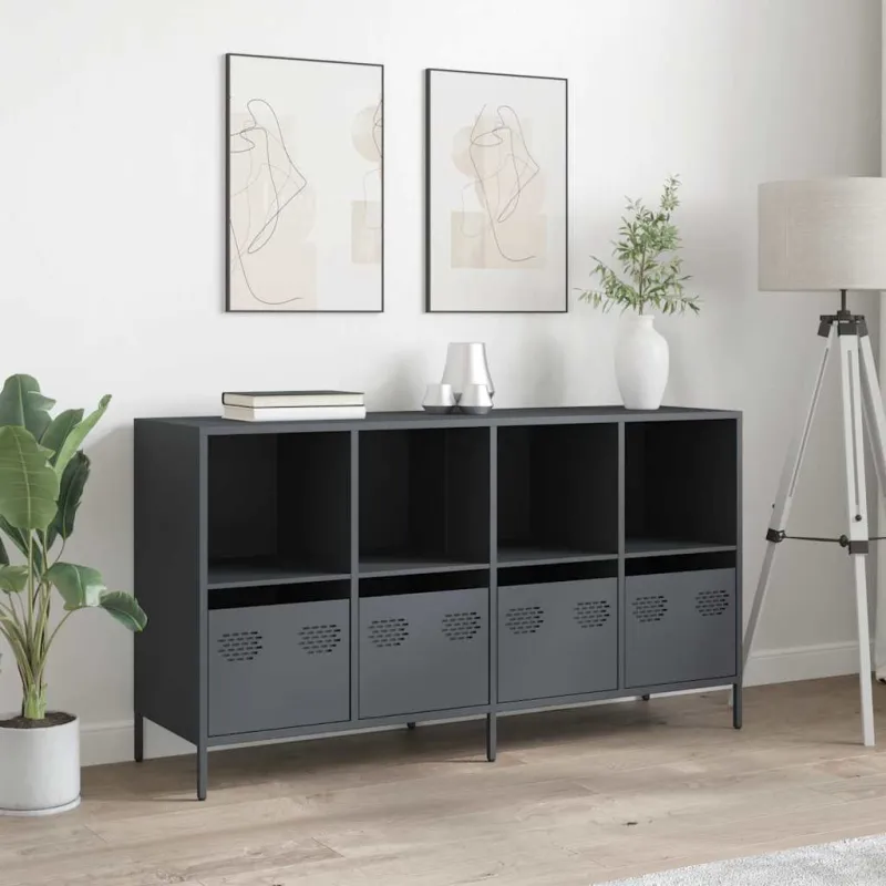 Šoninė spintelė, antracito, 135x39x73,5cm, plienas