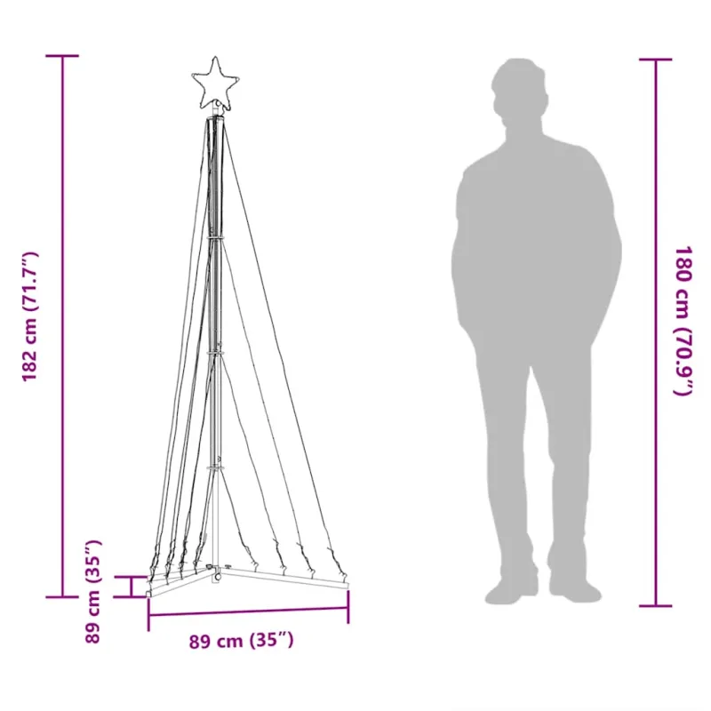 LED Kalėdų eglutė 339 LED Šiltai Balta 182 cm