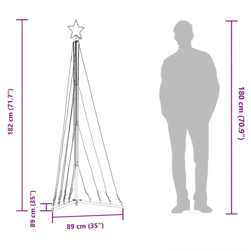LED Kalėdų eglutė 339 LED Šalta Balta 182 cm