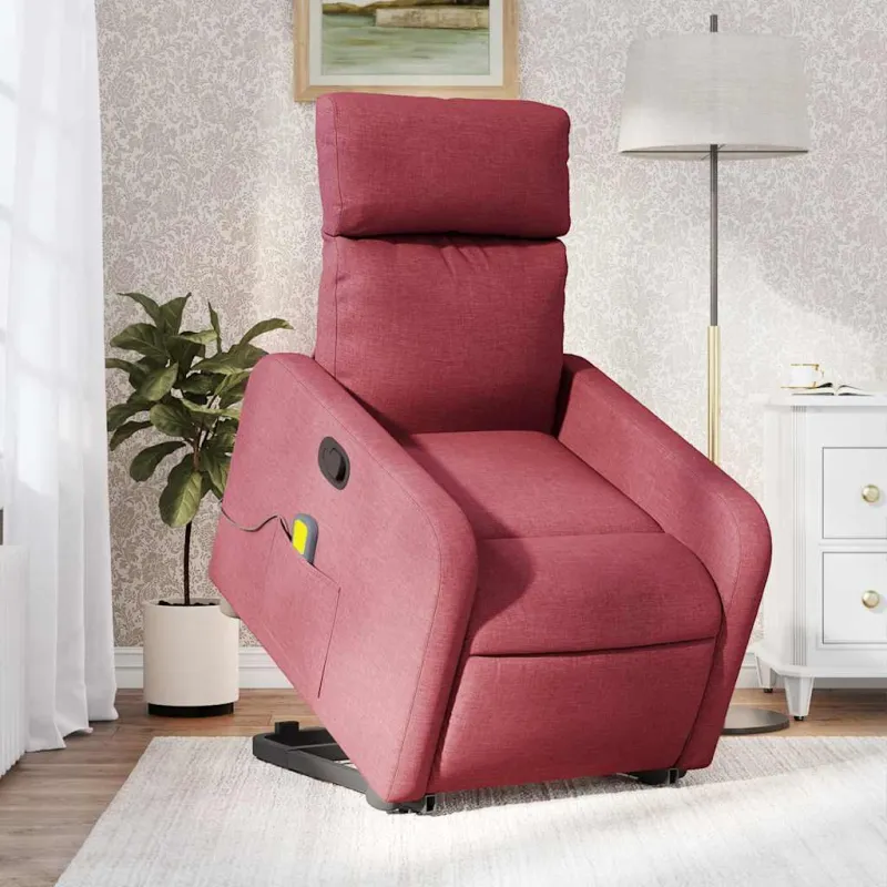 Recliner kėdė vyno raudona medžiaga