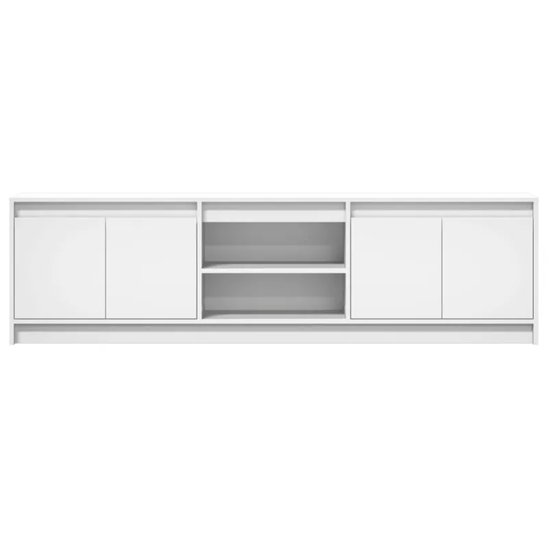 Televizoriaus spintelė su LED, balta, 180x34x50cm, mediena