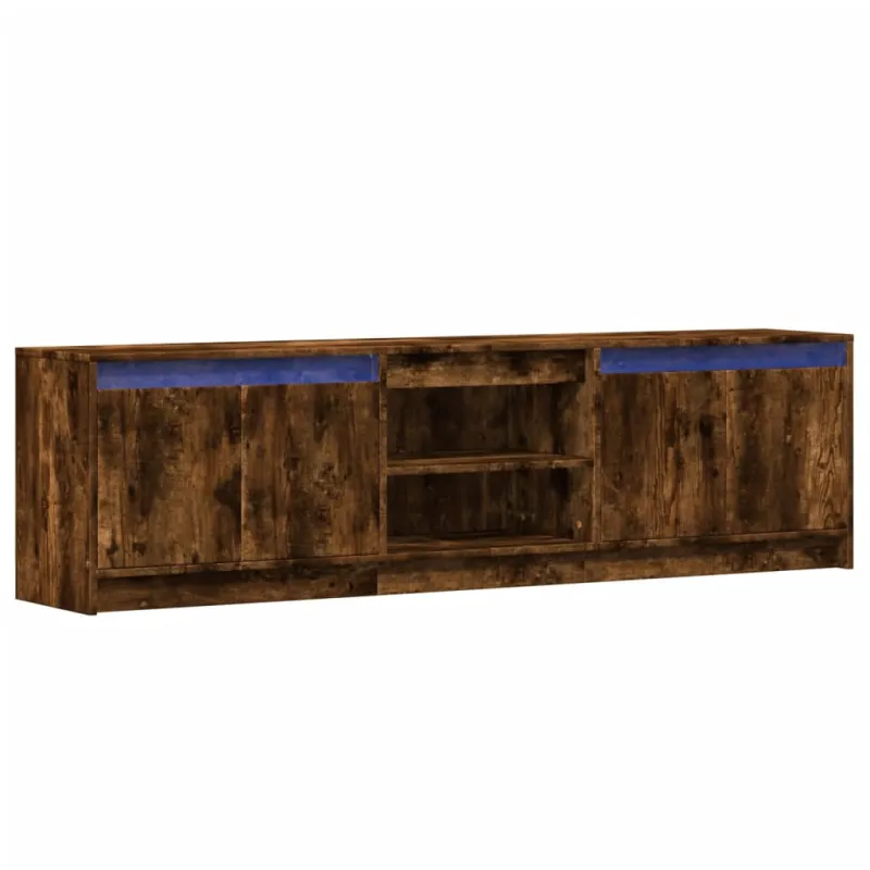 Televizoriaus spintelė su LED, ąžuolo, 180x34x50cm, mediena