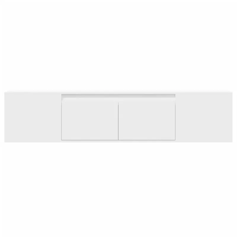 Sieninė TV spintelė su LED lemputėmis, balta, 180x31x39,5cm