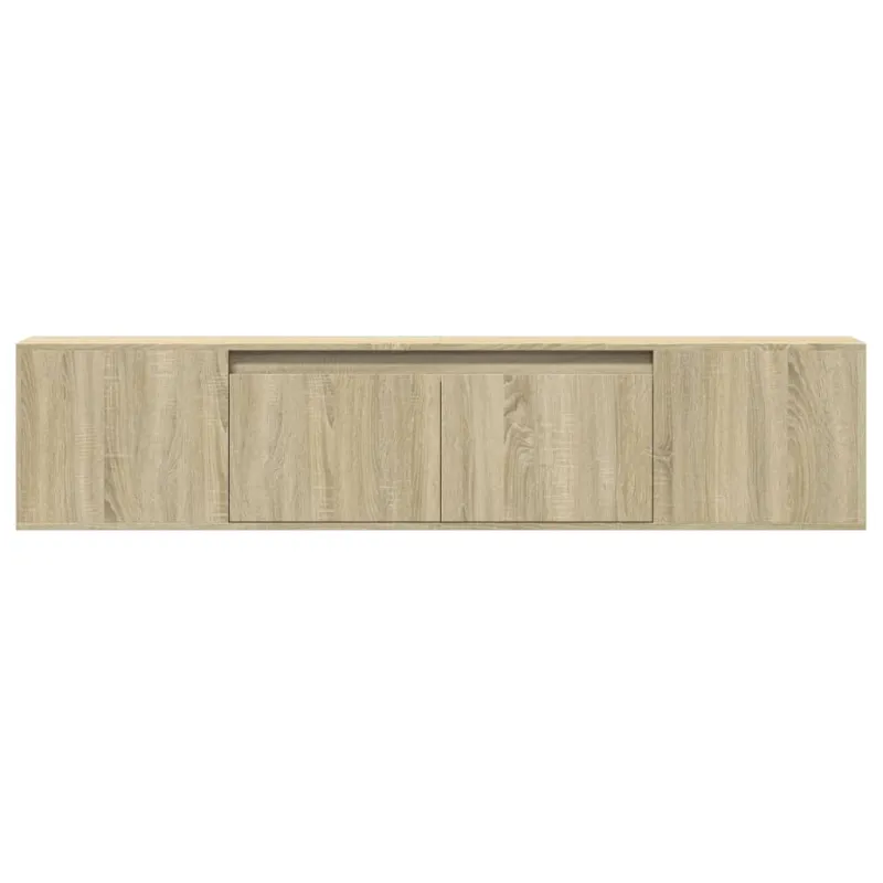 Sieninė TV spintelė su LED lemputėmis, ąžuolo, 180x31x39,5cm