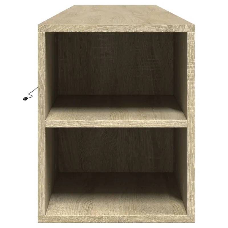 Sieninė TV spintelė su LED lemputėmis, ąžuolo, 180x31x39,5cm